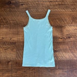 ❤️Gap Kids Aqua Ribbed Crocheted Lace Tank XL (12)